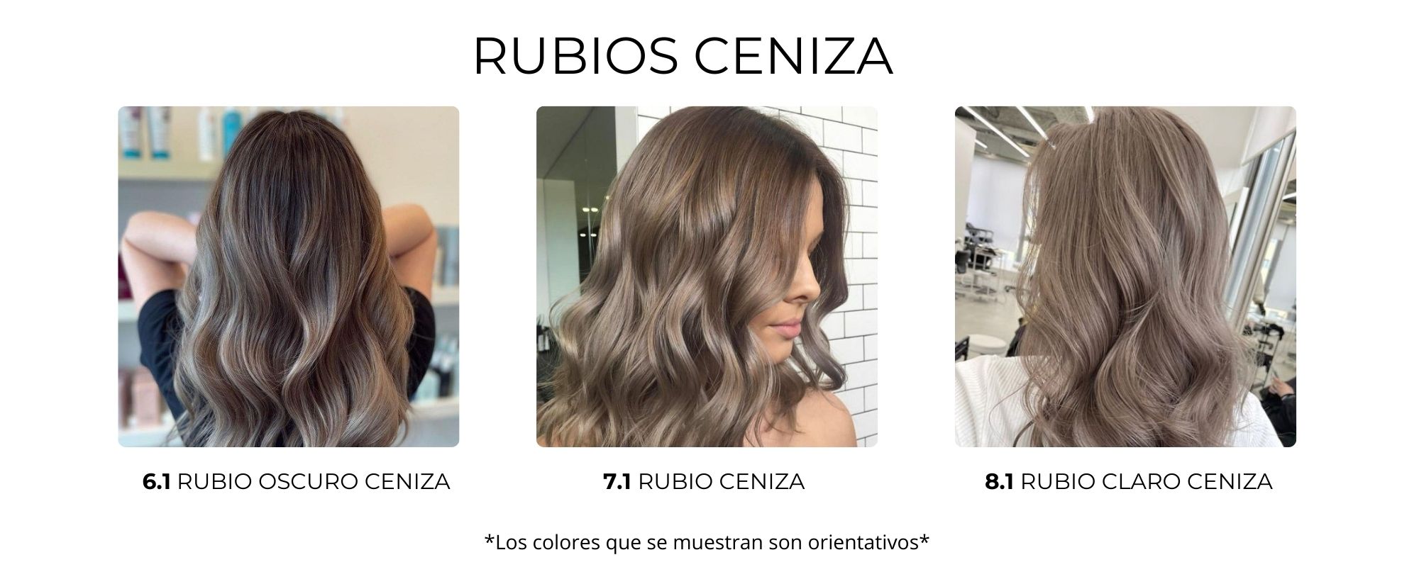 Diferentes tonos de rubio ceniza con los tintes ICON